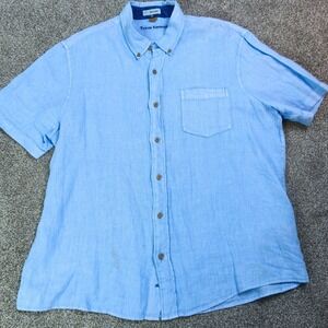 Tailor Vintage 100% Linen Button Down Shirt Mens XXL